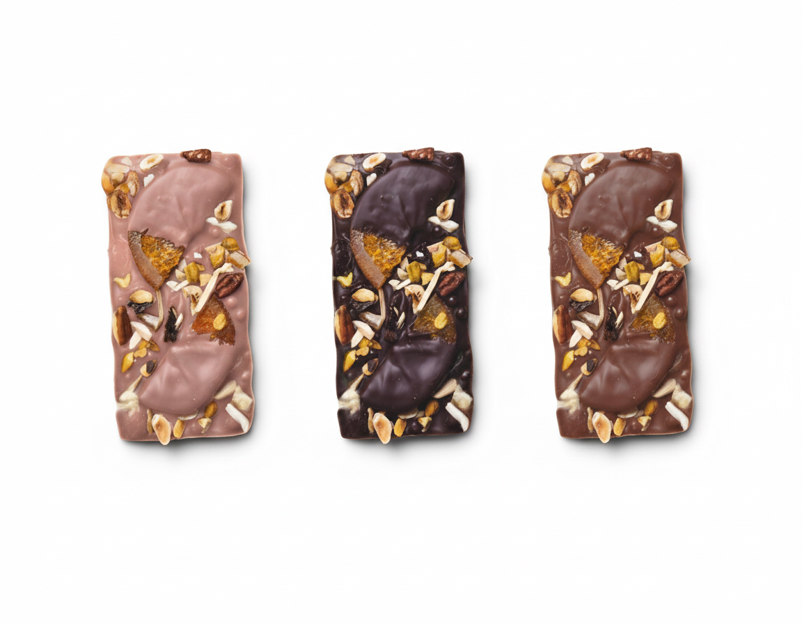 טבלת שוקולד עם אוגזים ופירות יבשים